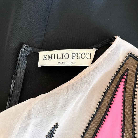 Emilio Pucci Pre Fall 2015 RTW Lightning bolt Gown Maxi Dress Long Sleeve Mesh - Picture 12 of 14